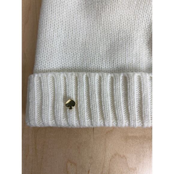 Kate Spade Cream Color Knit Beanie Wool Blend Winter Hat One Size - Picture 2 of 3